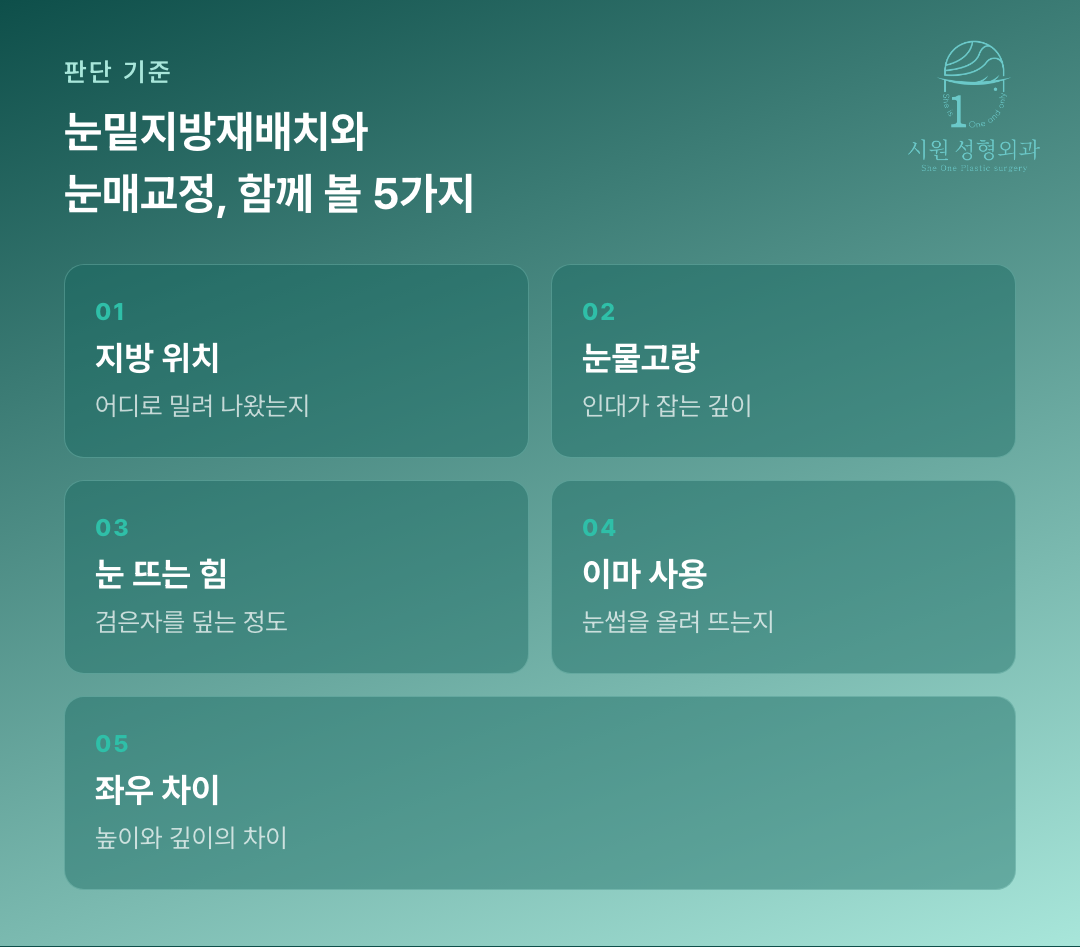 눈밑 수술 상담에서 함께 확인하는 다섯 가지 항목 카드