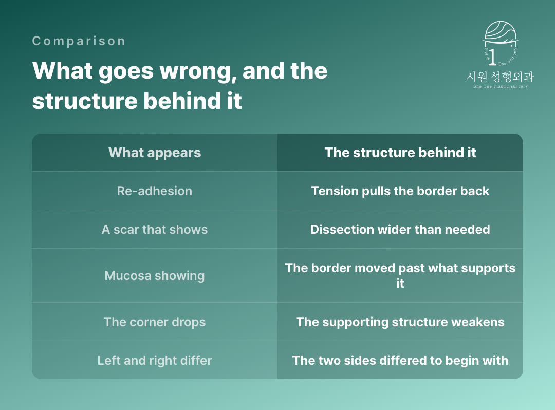 Each complication of a corner opening and the structure behind it