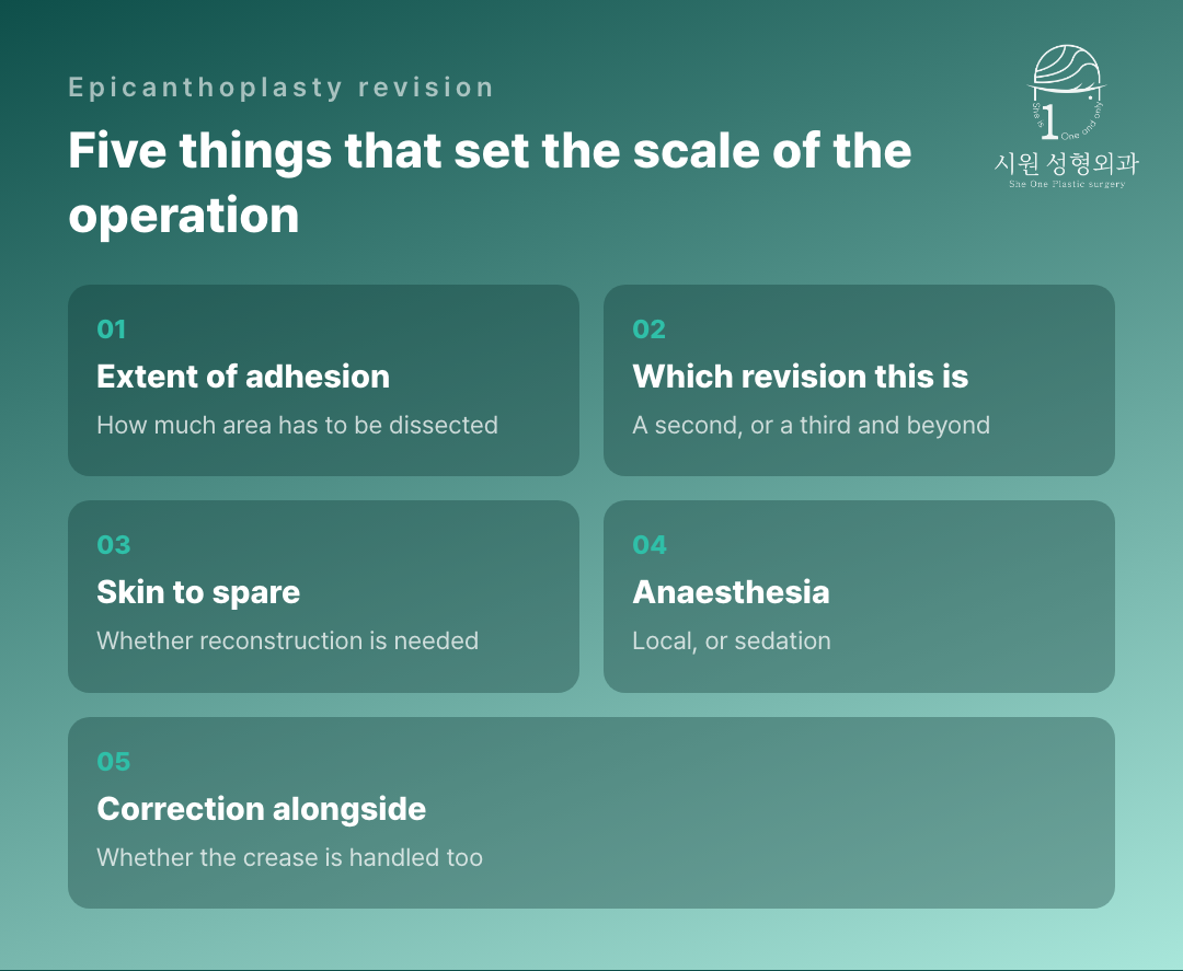 Five things that set the scale of an epicanthoplasty revision