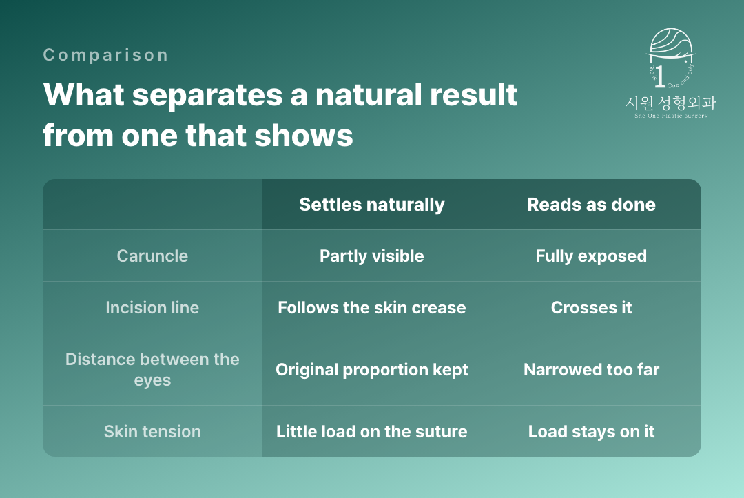What separates a natural epicanthoplasty from one that looks done